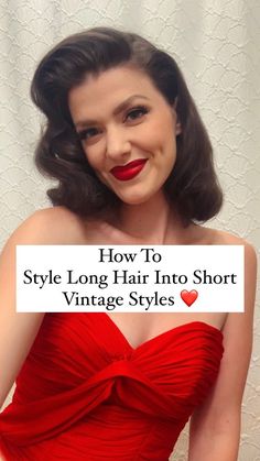 How To Pin Long Hair To Look Short, 1950 Hair Styles For Long Hair, 50s Hairstyles For Medium Hair, How To Do Old Fashioned Hairstyles, 1950s Hairstyles For Long Hair Updo, Fifties Hairstyles For Long Hair, 1950s Hairstyles Long Hair, Making Long Hair Look Short, How To Do 50's Hairstyles