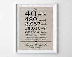 a wedding anniversary print with the date and year