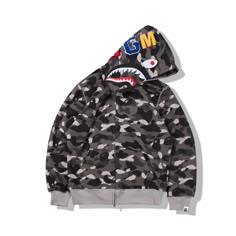 Shark Jacket, Shark Jaw, Shark Head, Camouflage Fashion, Ape Bape, Hip Hop Sweatshirts