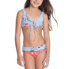 Color/Pattern: Loop Design Details: Wear 4 Ways Tie-Front 86% Polyamide 14% Spandex Hand Wash Imported Pretty Swimwear, Maaji Swim, Preteen Fashion, Reversible Swimwear, Swimwear Sets, Top Floral, Swimwear Girls, Swimwear Collection, Waist Band