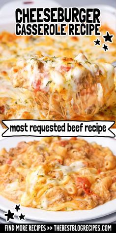 the recipe for cheeseburger casserole is shown