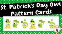 st patrick's day owl pattern cards