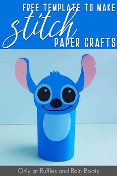 a blue paper craft with the text free template to make stitch paper crafts