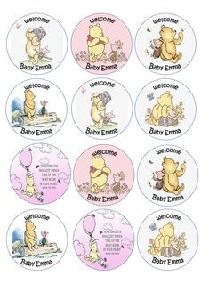 winnie the pooh baby shower stickers