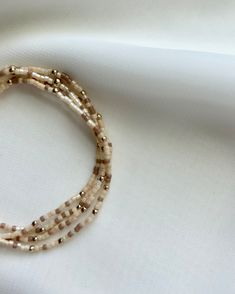 For the neutral loving gal! Tones of beige, taupe and cream complete this tone on tone look. Neutral Seed Bead Bracelet, Neutral Beaded Bracelets, Beige Bracelet, Making Bracelets, Back Bay, Seed Bead Bracelet, Gold Alloys, Tone On Tone, Bead Bracelets