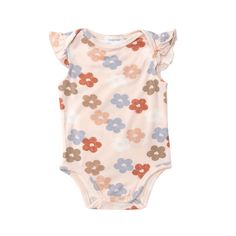 Little ones live in onesies, like this sweet floral-inspired bodysuit, all summer long. Angel Dear is one of our favorite go-to baby and gift brands, and now you know why. Snaps at the bottom allow for easy diaper changes, and the stretchy, soft material is gentle on baby's skin and easy to get on and off. 95% Viscose from Bamboo/ 5% Spandex Machine wash, cold gentle cycle; low heat or hang dry. Heart Bodysuit, Classic Baby Clothes, Dear Baby, Floral Flats, Butterfly Baby, Girls Style, Sweet Floral, Flat Style, Baby Outfits