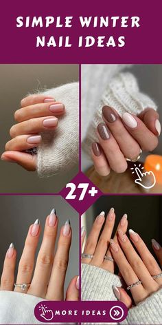 Simple Winter Nail Ideas, Chic Nail Ideas, Winter Nail Ideas, Chic Minimalist Style, Back To School Nails, School Nails, Winter Nail Designs