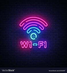 the wifi neon sign on a brick wall