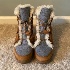 Nwot Sorel Wedge Boots, Fits More Like A 7 Sorel Wedge Boots With Dress, Womens Sorel Wedges, Sorel Wedge Bootie, Sorel Boots Wedges, Sorrel Joan Of Arctic Wedge Boots, Sorel Wedge, Sorel Wedge Boots, Sorel Wedges, Sorel Shoes