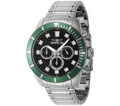 With sporty performance and loads of nautical style, this men's Pro Diver watch helps you to stay on track during any adventure. From Invicta. Green Analog Watches For Outdoor Activities, Green Outdoor Watch With Stopwatch, Chronograph Watches For Outdoor Activities, Casual Outdoor Chronograph Watches, Outdoor Watches With Stopwatch, Green Watches For Outdoor Activities, Casual Outdoor Chronograph Watch With Round Dial, Casual Chronograph Watch With Round Dial For Outdoor, Green Chronograph Watch With Tachymeter For Outdoor