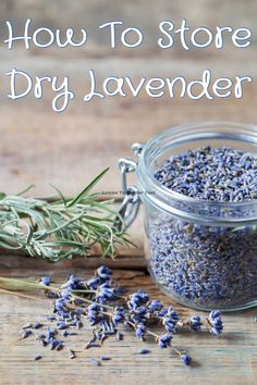 lavender flowers in a jar with the words how to store dry lavender