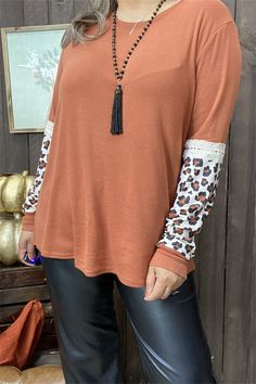 DLH15443 Brown women tops long sleeve/leopard printed&beige lace Regular to plus size to meet women different requests Wholesale online/physical store suppliers in USA Skirt Swimsuit, Tops Long Sleeve, Mommy And Me Outfits, Brown Women, Baby Gown, Girls Sweaters, Women Tops, Baby Sets, Kids Wear