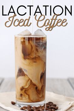 a drink in a tall glass with coffee beans on the side and text overlay that reads copy cat starbucks's dirty chai tea latte