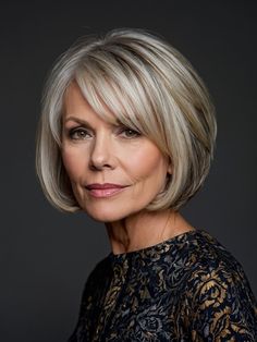 Shoulder Length Hair Styles For Women, Above Shoulder Length Hair, Silver Bob, Modern Bob Hairstyles, Shoulder Length Bob Haircut, Short Layered Bob Haircuts, Easy Care Hairstyles, Stacked Hair, Medium Haircuts