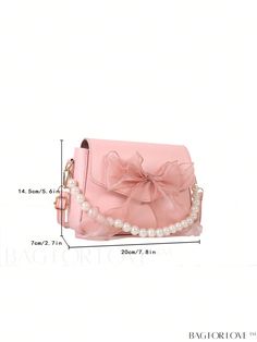 BagForLove - Pink PU Flap Bag with Mini Square Design, Faux Pearl & Bow Accents Product Description Color Pink Details Pearls Magnetic Yes Type Square Bag Bag Size Mini Strap Type Adjustable Pattern Type Plain Closure Type Flap Style Fashionable Composition 100% Polyurethane Material PU Leather Size Chart INCH CM Strap Length Bag Length Bag Width Bag Height 47.2 inch 7.9 inch 2.8 inch 5.7 inch Strap Length Bag Length Bag Width Bag Height 120 cm 20 cm 7 cm 14.5 cm Details Pictures Similar Product Cute Crossbody Party Bags, Cute Rectangular Evening Bag, Cute Party Shoulder Bag With Adjustable Strap, Cute Rectangular Evening Bags, Cute Mobile Phone Bag For Party, Cute Pink Shoulder Bag For Evening, Cute Party Bag For Mobile Phones, Cute Pink Evening Shoulder Bag, Cute Party Mobile Phone Bag