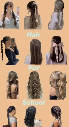 Hair Styles For School, Styles For School, Hair For School, Curly Hair, Braids, Hairstyles, Hair Styles, Hair, Plaits