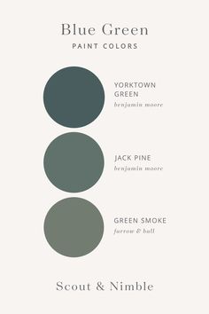 the dark green paint colors are shown in three different shades