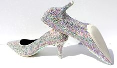 Crystal AB Kitten Heels: Low Heel Wedding Shoes – Wicked Addiction White Wedding Shoes Low Heel, Heels White Wedding, Wedding Shoes Heels White, Shoes White Heels, Low Heel Wedding Shoes, Heels Low Heel, Best Bridal Shoes, Crystal Wedding Shoes, Bling Heels