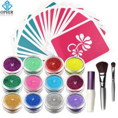 there are many different types of glitters and brushes