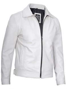 Meet the Reeves Men's White Harrington Vintage Leather Jacket, symbolizing enduring style and refined ruggedness. Meticulously fashioned from superior vintage leather, this exceptional jacket effortlessly blends iconic design with contemporary sophistication. Specification: 100% Real Lambskin Leather. Internal fully lined with a skin-friendly soft polyester with quilted foam. Shirt collar with zip closure. Two sides and two inside pockets for traveling essentials. One extra pocket for a cell phone. It pairs perfectly with casual and formal dress codes. Solid white trending style. White Leather Biker Jacket, Traveling Essentials, Formal Dress Code, White Leather Jacket, Vintage Leather Jacket, A Cell, Iconic Design, Leather Biker Jacket, Biker Style