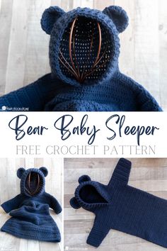 the bear baby sleeper crochet pattern is easy to make and looks adorable