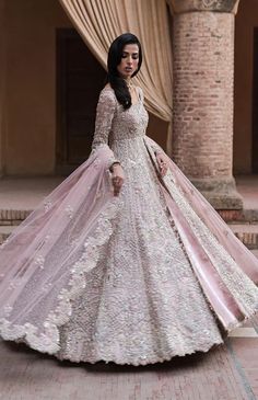 Lehenga Gown Pink Pakistani Bridal Dress for Wedding Floor-length Hand Embellished Organza Anarkali Set, Hand Embellished Floor-length Organza Anarkali Set, Embellished Semi-stitched Anarkali Set For Ceremony, Ceremony Embellished Semi-stitched Anarkali Set, Hand Embellished Anarkali Wedding Dress, Embellished Anarkali Set For Ceremony, Anarkali Hand Embellished Gown For Wedding, Anarkali Hand Embellished Wedding Dress, Anarkali Hand Embellished Wedding Dress For Ceremony