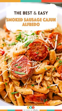 the best and easy smoked sausage cajun alfredo