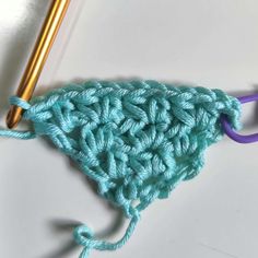 the crochet hook is being worked on