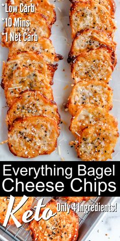 everything bagel cheese chips are on the grill