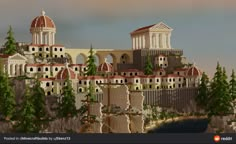 Roman Buildings Minecraft, Minecraft Roman Builds, Greek Minecraft, Minecraft Magic, Greek Buildings, Mediterranean Village, Minecraft Kingdom, Minecraft City Buildings, Dragon Base