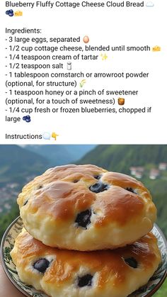 two blueberries on top of each other in front of a mountain with text above it