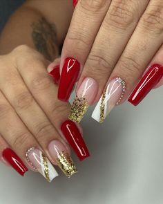 Diamond Nail Designs, Graduation Nails, Nails Design With Rhinestones, Classic Nails, Pretty Nail Art Designs, Red Nail Designs