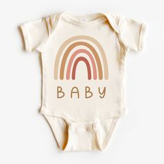 Rainbow baby romper bodysuit, new baby announcement bodysuit, ivf baby one piece, baby reveal top, rainbow baby top, gift for new parents Packaging:  The item will be folded and individually package into resealable clear poly bags. It will then be placed inside a white polymail bag to be shipped to you. Material:  100 % cotton  Regular fit, midweight 180 gsm  preshrunk to minimise shrinkage Washing Instruction: Wash the T Shirt before wearing it. Cold, gentle wash setting with like colours only Flip the shirt inside out before washing Do not tumble dry Do not use harsh detergents or bleach Do not dry clean Warm iron, inside out This shirt is made in Australia. Please check our shop for more T shirts. Please leave us a review to help our shop grow. Playful Short Sleeve Onesie For Gender Reveal, Cute Short Sleeve Onesie For Gender Reveal, White Summer Bodysuit For Gender Reveal, White Bodysuit For Summer Gender Reveal, New Baby Announcement, Ivf Baby, Romper Bodysuit, New Baby Announcements, Baby Top