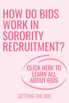 a pink poster with the words how do birds work in sorority recrutment?