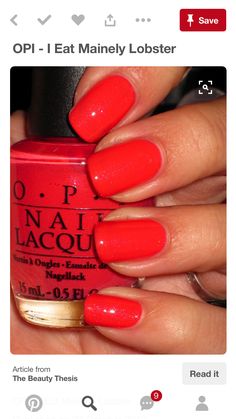 Red Orange Nails, Opi Nail Colors, Orange Nail Polish, Pretty Nail Colors, Coral Nails, Gel Nail Colors, Nails Only, Get Nails