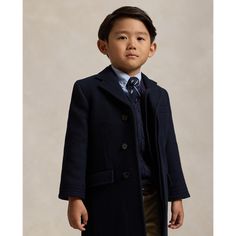 This smart layer is crafted with the same Italian wool-blend twill that is used in our men’s Polo Ralph Lauren topcoat. Top Coat, Sport Coat, Boy's Clothing, Polo Ralph, Wool Blend, Polo Ralph Lauren, Ralph Lauren, Trousers, Wool