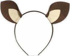 a brown and white mouse ears headband