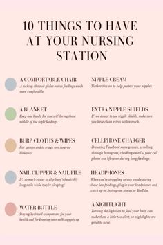 the 10 things to have at your nursing station