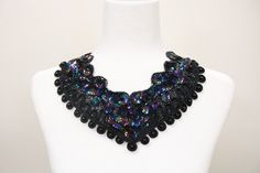 Magnificent black sequin iridescent sew on DIY beaded sequin sew on collar applique bib necklace Great to be sewn on to your dress. Can also add a ribbon to transform into a a collar necklace with a bow tie Please check out my shop for many more collar bibs. Any questions feel free to ask. Necklace Diy Beaded, Iridescent Sequin, Beaded Collar Necklace, Collar Choker, Bib Collar, Necklace Diy, Beaded Collar, Choker Collar, Choker Necklaces