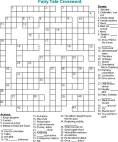 a crossword puzzle with the words fairy tale in english and german, as well as numbers