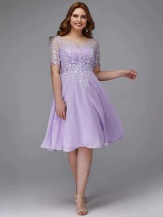 A-Line Plus Size Homecoming Cocktail Party Dress Illusion Neck Short Sleeve Knee Length Chiffon Lace with Appliques##cocktail dresses#homecoming dresses Plus Size Homecoming, Cheap Cocktail Dresses, Cocktail Dresses Online, Womens Wedding Dresses, Evening Dresses Cocktail, Illusion Dress, Prom Dresses Online, Mothers Dresses, Cocktail Party Dress