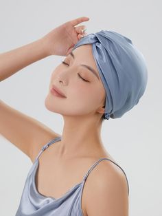 MDOG Knot Silk Hair Bonnet People With Long Hair, Silk Hair Bonnet, Sleeping Bonnet, Silk Hair Bonnets, Hair Bonnets, Silk Pattern, Hair Bonnet, Silk Hair, Bed Head