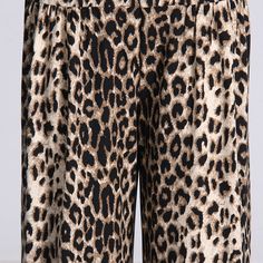 Leopard print trousers. High waist, wide leg, ankle length, all over leopard print.Size Chart（CM）: Stretch Wide Leg Leopard Print Pants, Leopard Print Wide Leg Bottoms For Work, Stretch Wide Leg Leopard Print Bottoms, Wide Leg Leopard Print Bottoms For Work, Stretch Leopard Print Wide Leg Bottoms, Casual Leopard Print Wide-leg Pants, Chic Leopard Print Trousers, Workwear Wide Leg Leopard Print Bottoms, Casual Wide-leg Leopard Print Pants