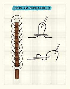 the instructions for how to make a leather and spacer's bracelet with scissors