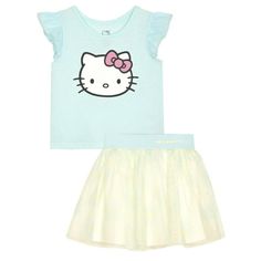 Get your little one ready to charm in this adorable Hello Kitty 2-Piece T-Shirt and Skirt Set. Perfect for playdates or casual outings, this set features a cute Hello Kitty graphic on the front of the t-shirt, adding a touch of fun to her look. The matching skirt completes the outfit with a stylish flair, making it easy to mix and match with other pieces in her wardrobe. Made from soft and breathable fabric, this set ensures comfort all day long. Whether she's heading to the park or a birthday p Cute Outfits Pink, Hello Kitty Outfit, Kitty Outfit, Hot Topic Clothes, Hello Kitty Dress, Kitty Clothes, Hello Kitty Clothes, Hello Kitty Themes, Hello Kitty Birthday