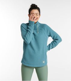 Women's Ridgeknit Crossneck Pullover | Sweatshirts & Fleece at L.L.Bean Athleisure Tops For Winter Hiking, Stretch Tops For Outdoor Activities In Fall, Midweight Tops For Hiking In Fall, Fall Half-zip Activewear For Outdoor Activities, Fall Hiking Stretch Activewear, Stretch Activewear For Fall Hiking, Stretch Activewear For Hiking In Fall, Hiking Activewear For Fall, Built To Last