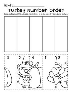 the turkey number order worksheet