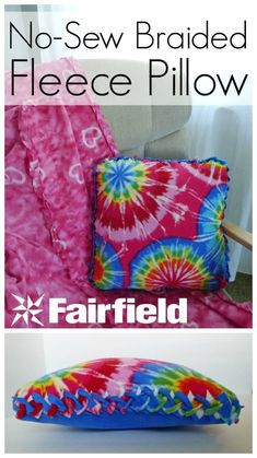 two different pillows that have been made to look like tie - dyed fleece pillows