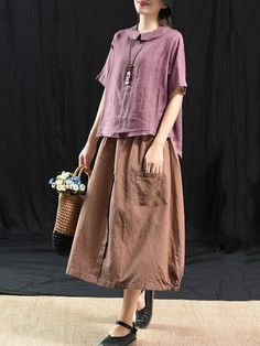 Sku CY-!27357 Material >50%Cotton Style Loose , A-line , Plus Size Occasion Casual , Vintage Seasons Summer Type Skirts Bottoms Color COFFEE,BLACK,WHITE Size FREE SIZE Size chart: Please consult the size chart we provide for this item's measurements to help you decide which size to buy. Please note: There may be 1-3cm differ due to manual measurement. CMINCH Cm Waist Hips Length FREE SIZE 106 116 76 Coffee Black, Color Coffee, Linen Skirt, Vintage Casual, Hip Length, Cotton Style, Free Size, Vintage House, Midi Skirt