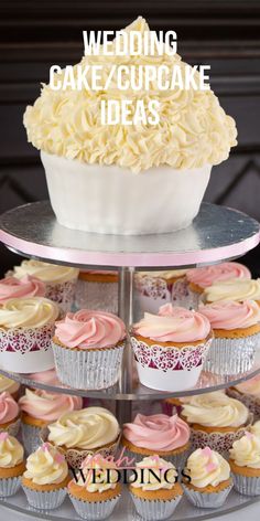 Wedding Cake/Cupcake Ideas Rustic Cupcake Display, Wedding Reception Dessert Table, Reception Desserts, Wedding Food Menu, Succulent Cake, Mini Wedding Cakes, Wedding Food Drink, Traditional Wedding Cake